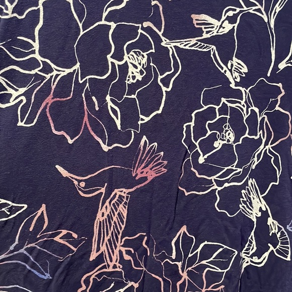 Purple Apt. 9 floral bird top 3/4 sleeves - Picture 4 of 4